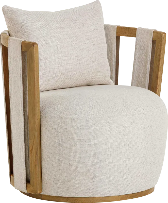 Chesterna Cream Swivel Accent Chair