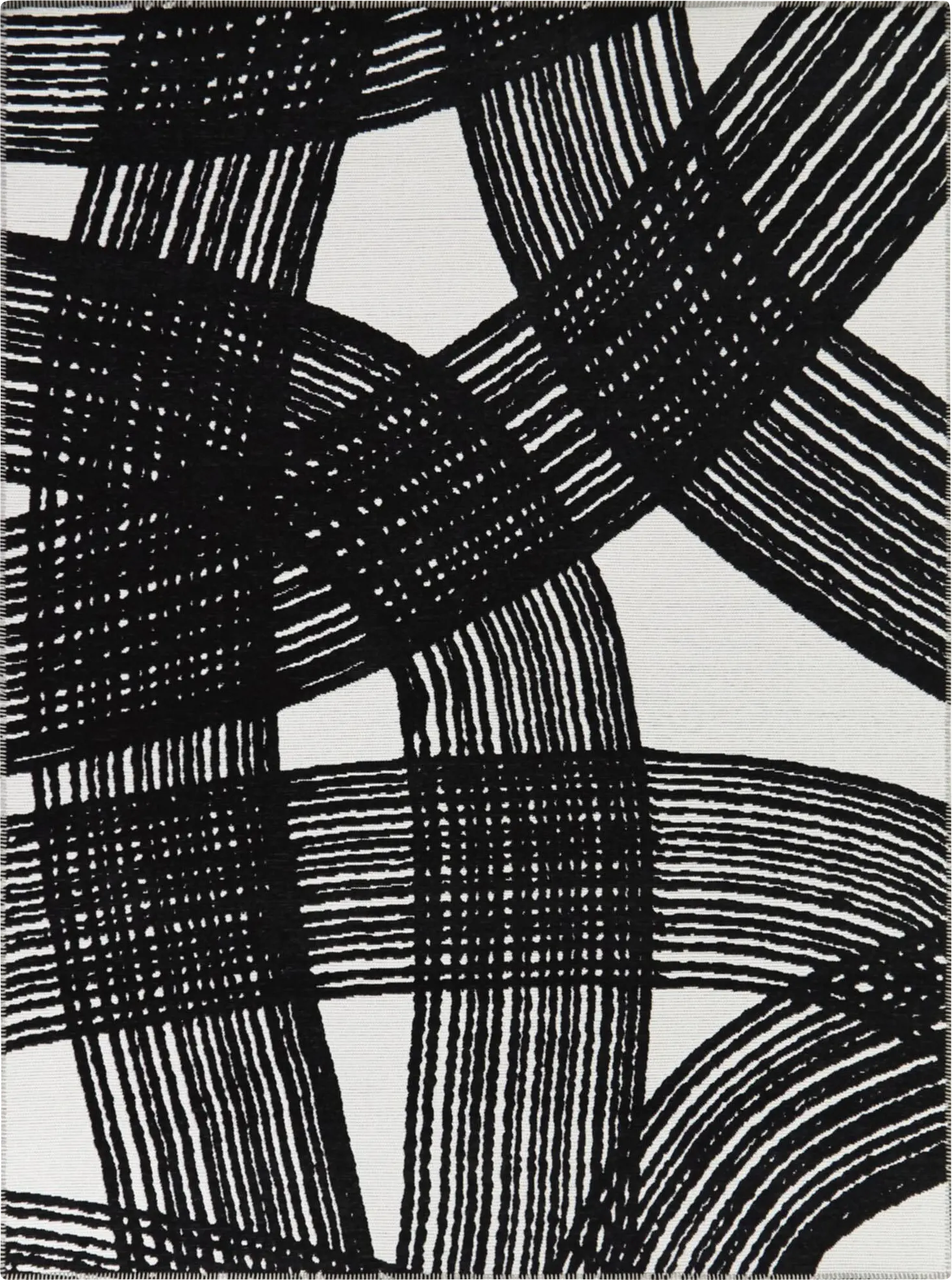Yanys Black 5'3 x 7' Area Rug