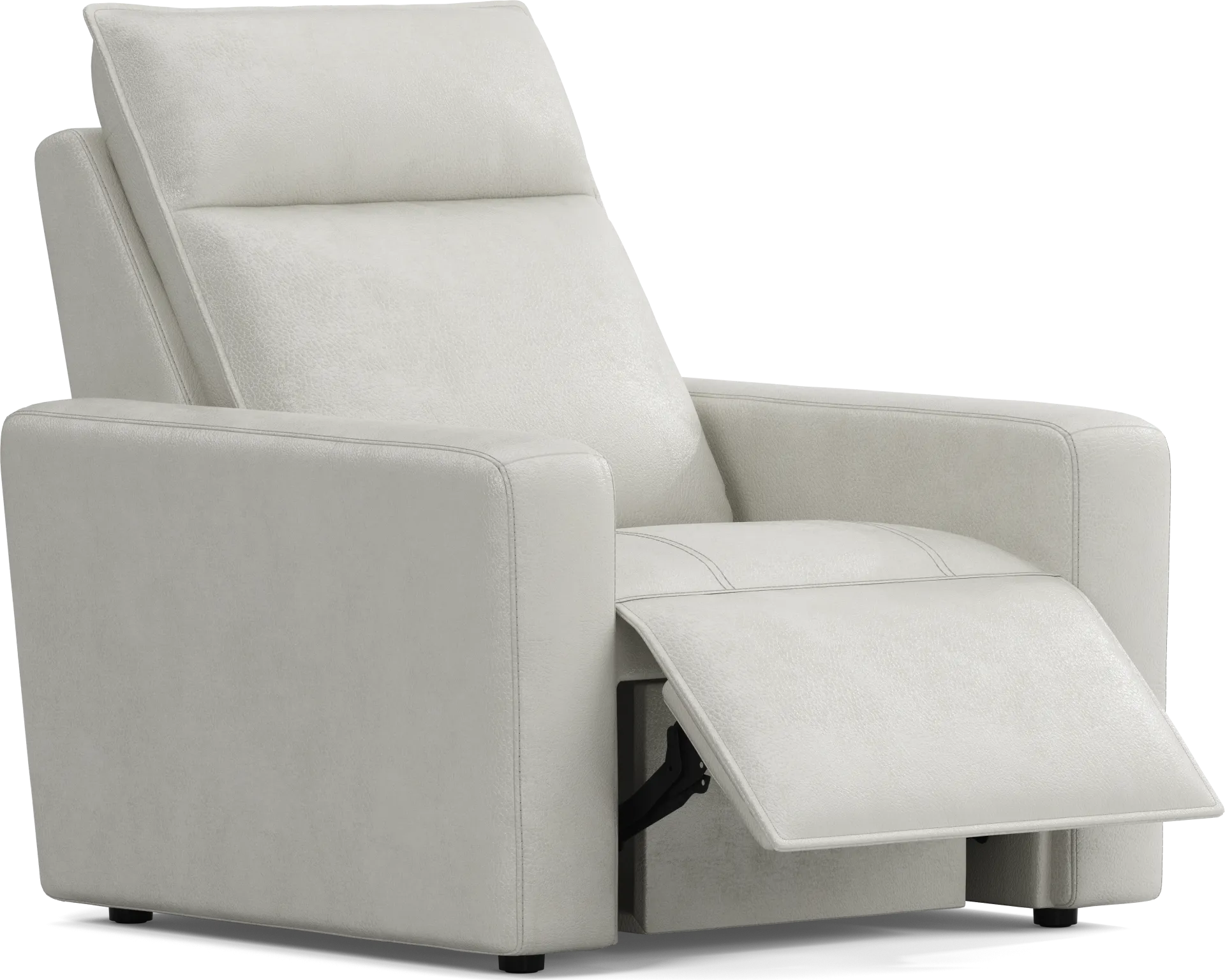 ModularTwo Light Gray Leather Dual Power Recliner - Image 1