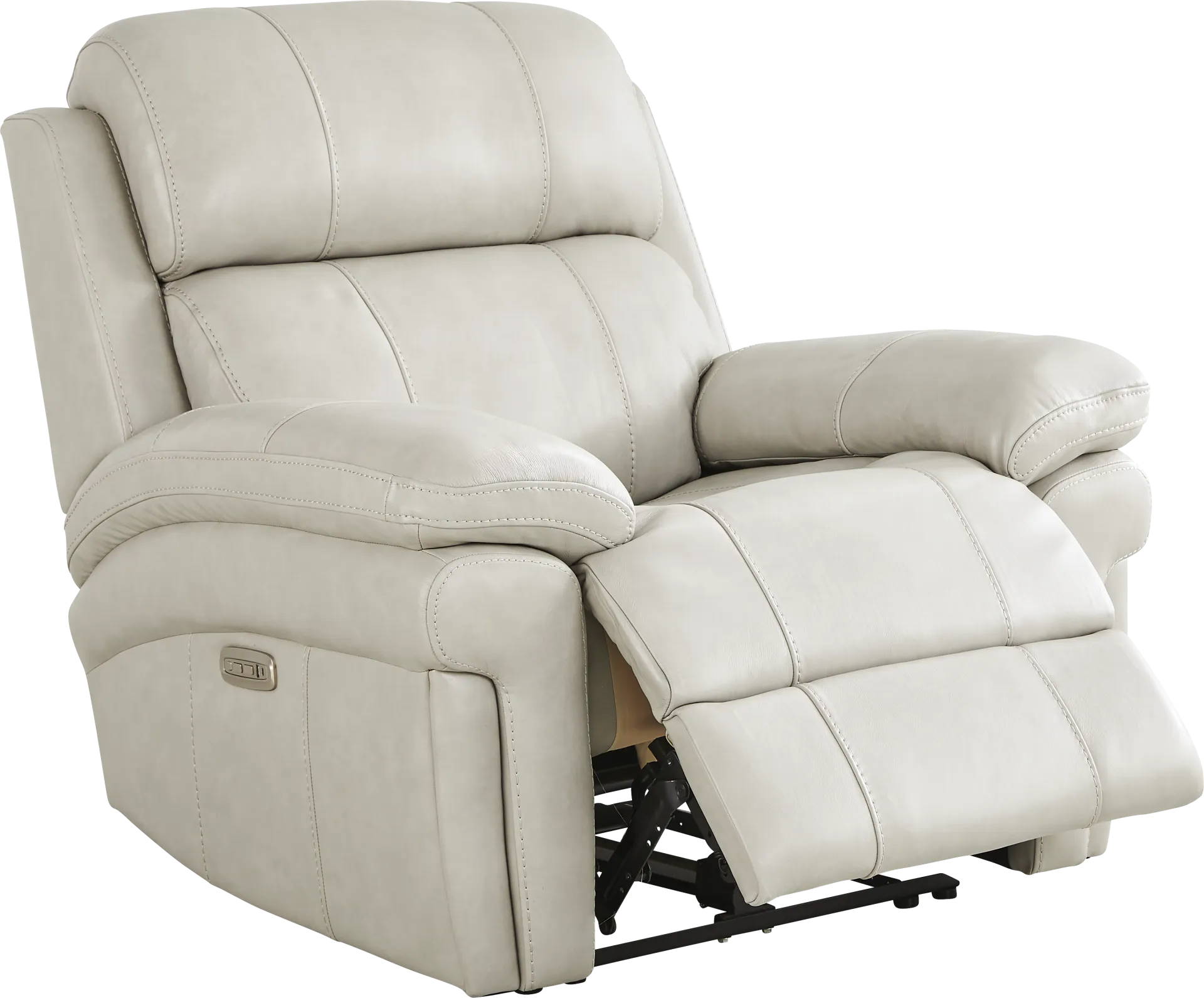 Trevino Lane Gray Leather Dual Power Recliner - Image 1