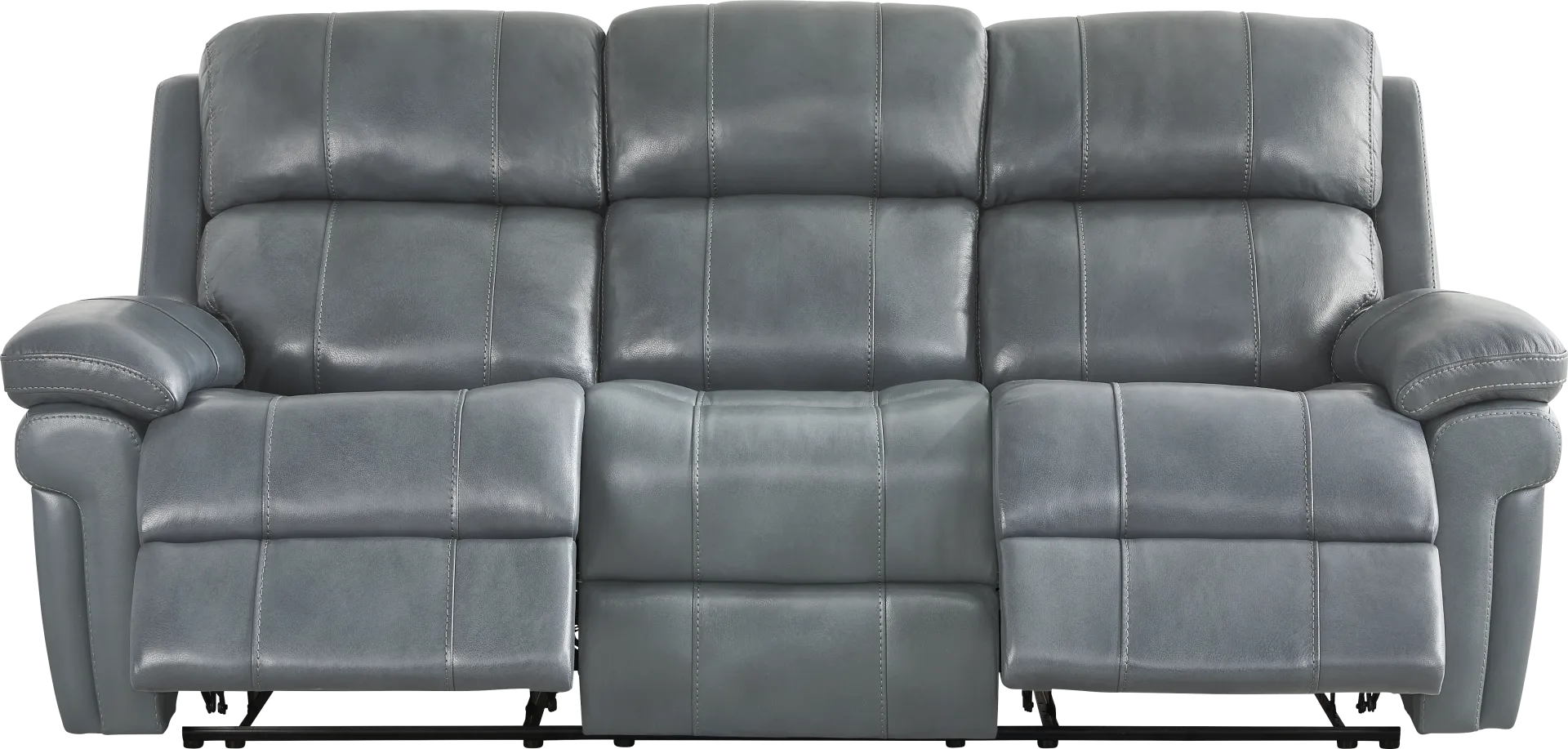 Trevino Lane Blue Leather 2 Pc Reclining Living Room - Image 7