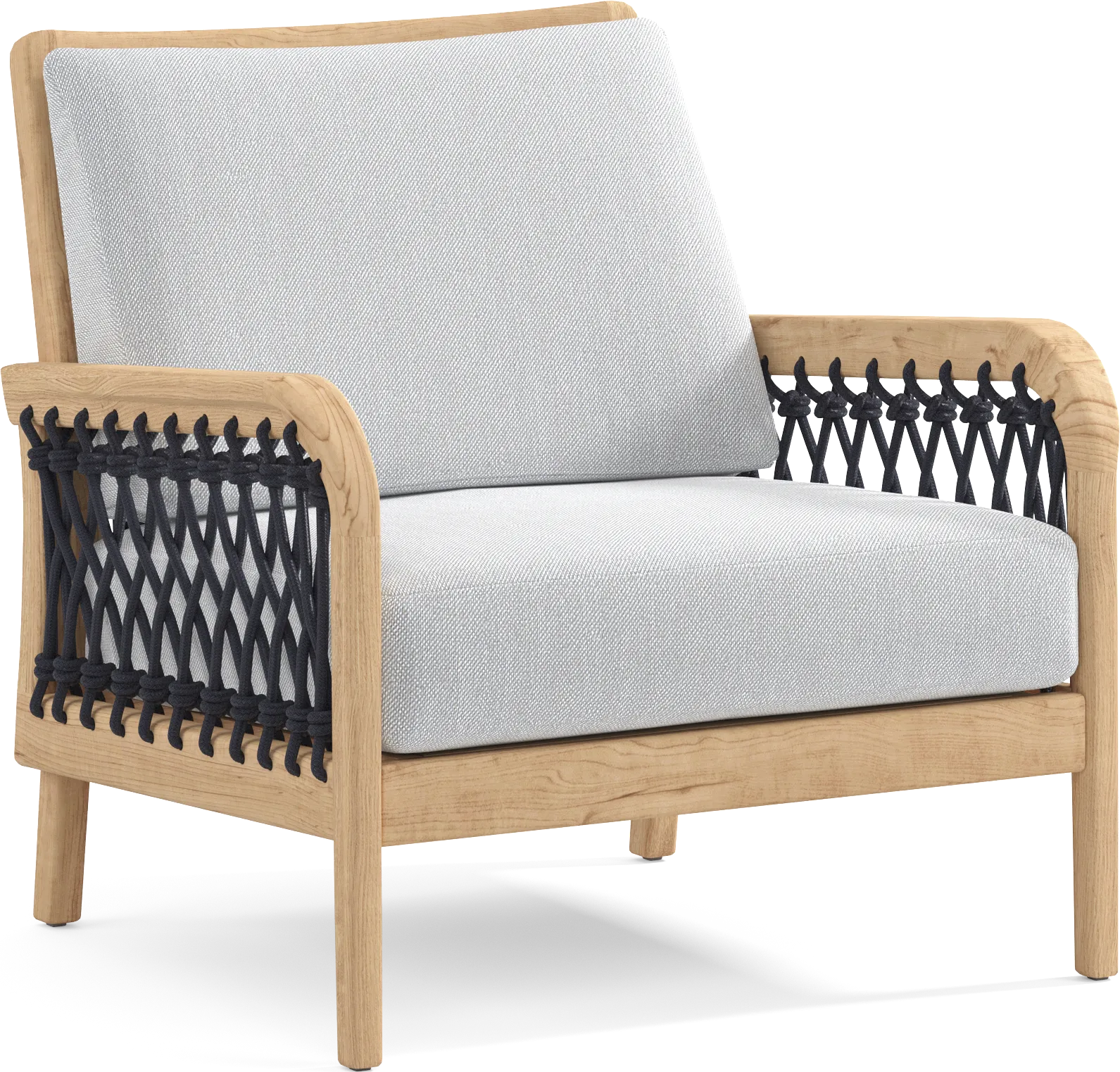 Riva Blonde 5 Pc Outdoor Seating Set with Slate Cushions - Thumbnail - Image 4