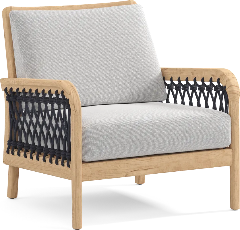Riva Blonde Outdoor Club Chair with Dove Cushions