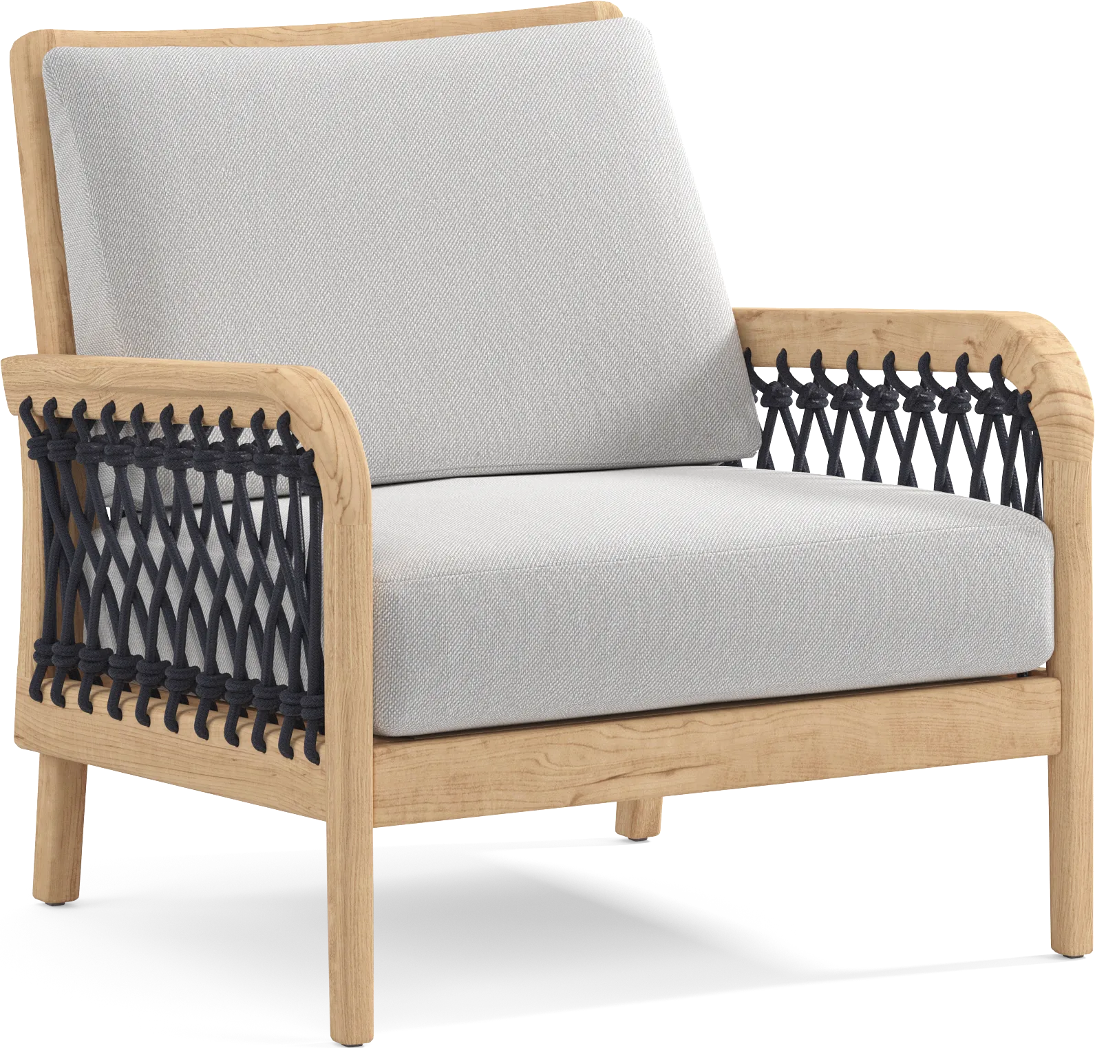 Riva Blonde Outdoor Club Chair with Dove Cushions - Image 1