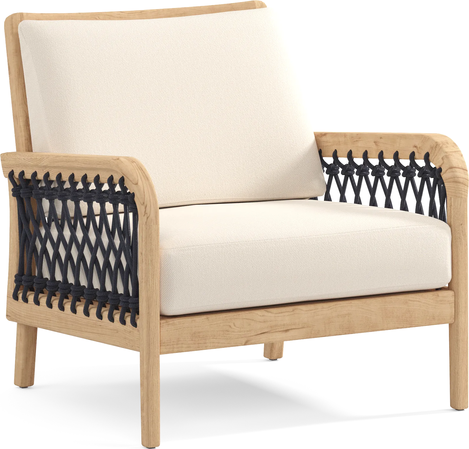 Riva Blonde Outdoor Club Chair with Flax Cushions - Image 2