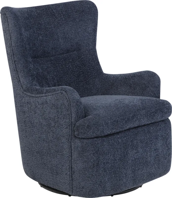 Colburn Navy Swivel Glider Accent Chair