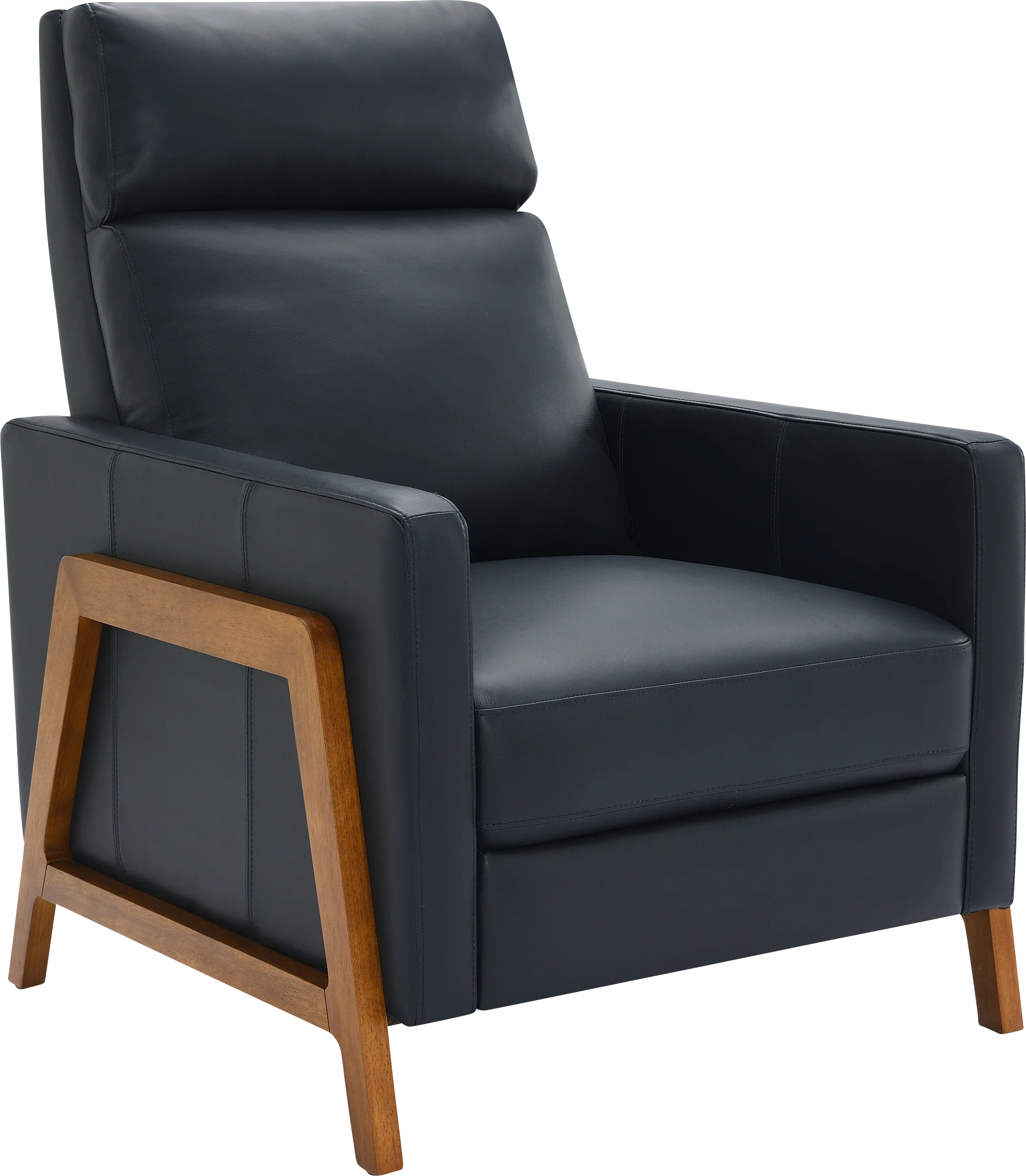 Vaiaho Dark Blue Push Back Recliner - Image 1