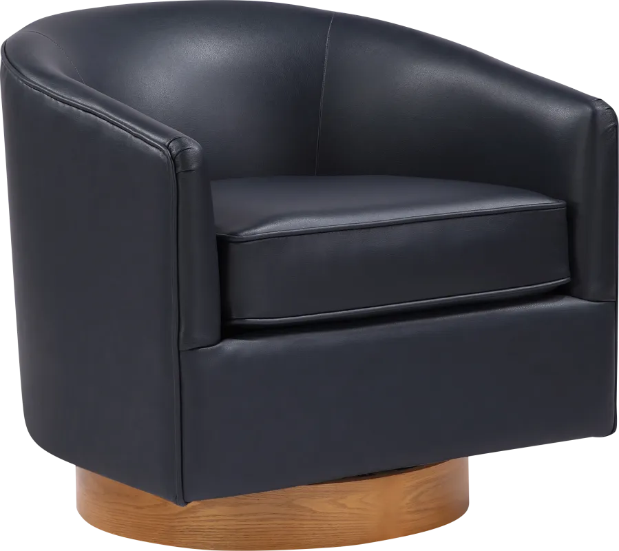 Petio Dark Blue Swivel Accent Chair