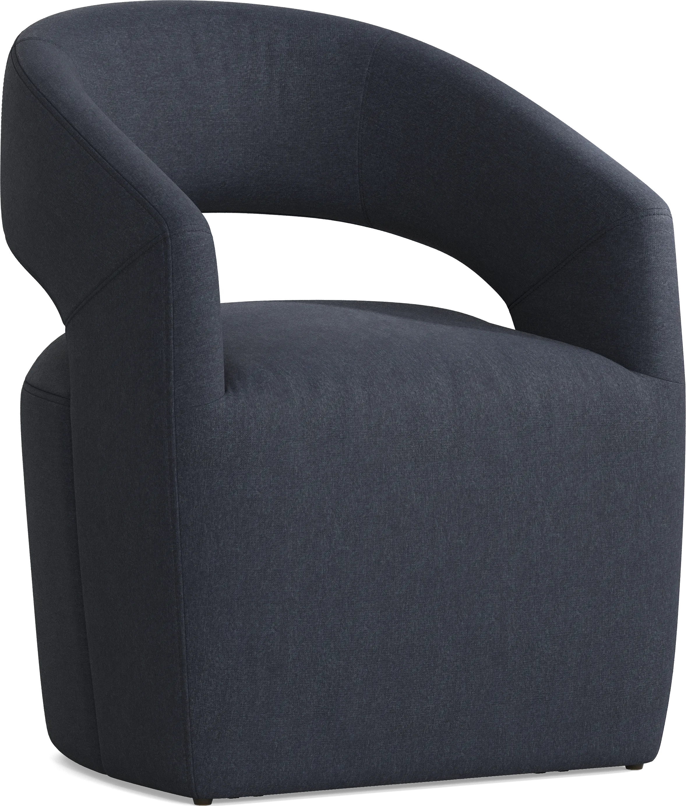 Kendall Black 5 Pc 48" Round Dining Room with Navy Cascade Park Arm Chairs - Thumbnail - Image 3