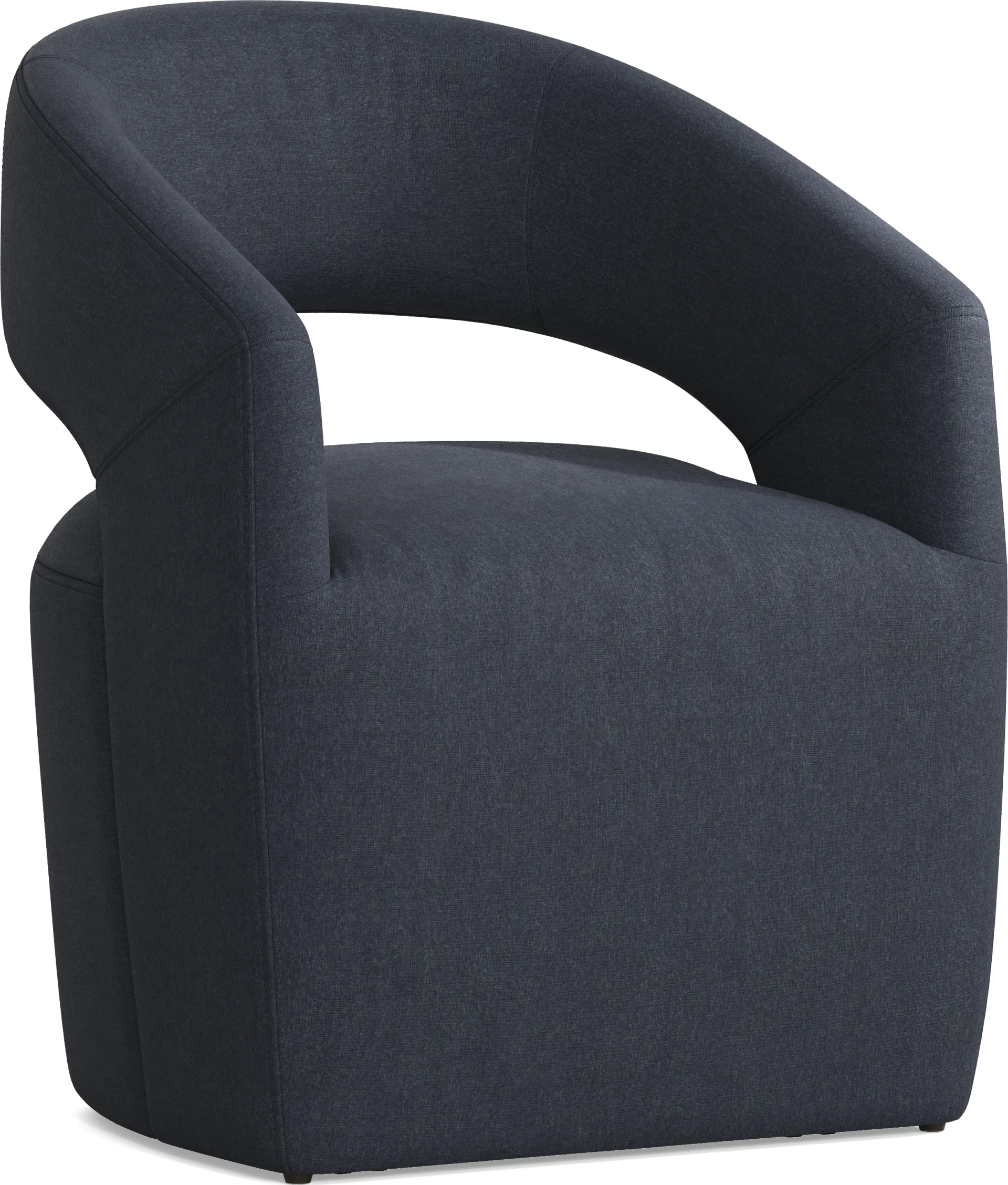 Kendall Black 5 Pc 48" Round Dining Room with Navy Cascade Park Arm Chairs - Image 3