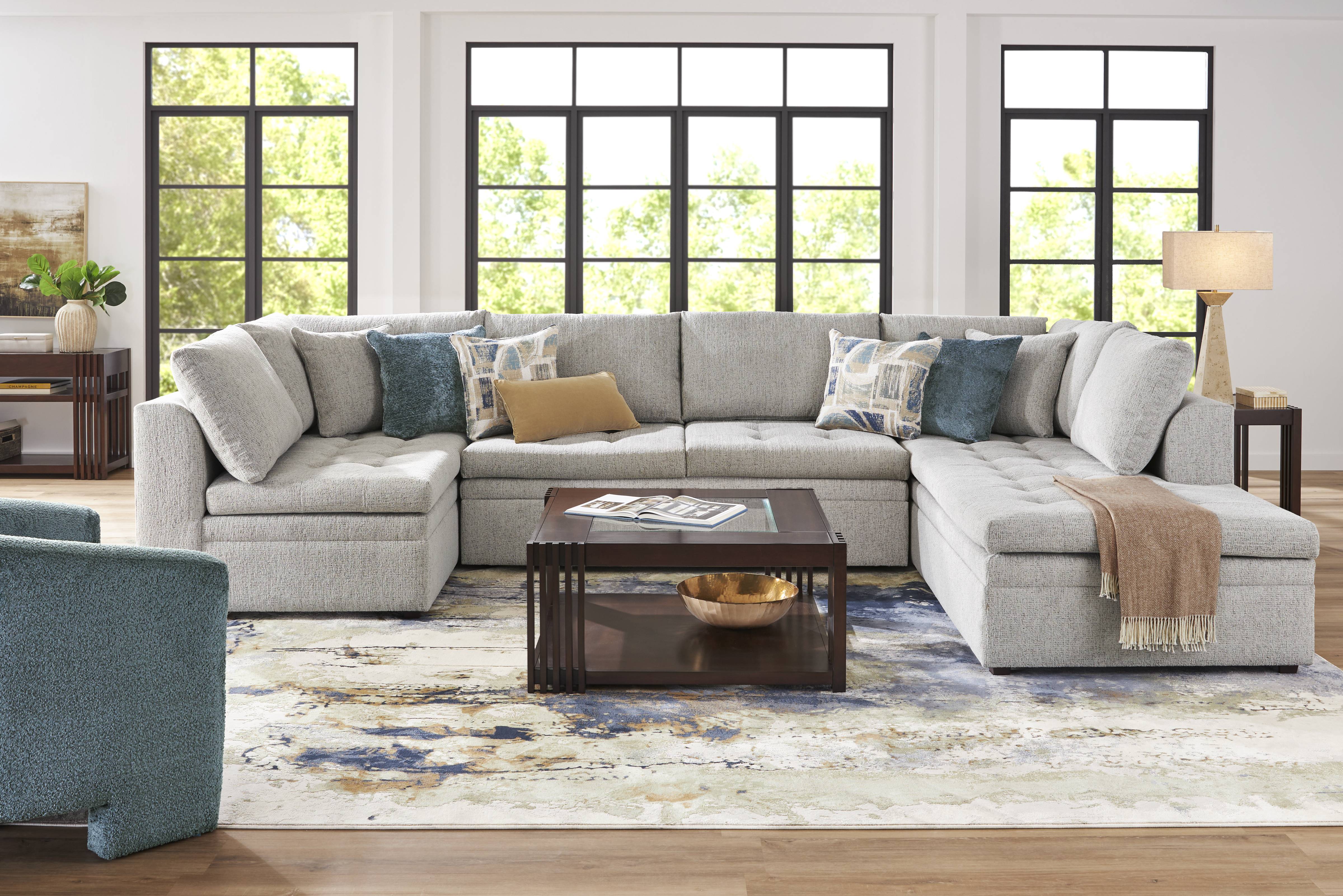 Sheridan Place Gray 3 Pc Sleeper Sectional - Thumbnail - Image 2