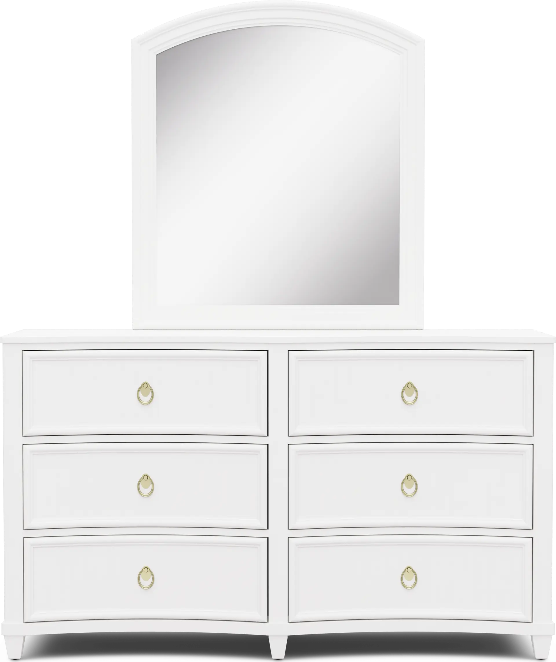 Kids Jaclyn Lane White Dresser and Mirror