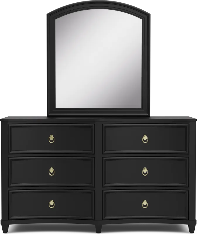 Kids Jaclyn Lane Black Dresser and Mirror