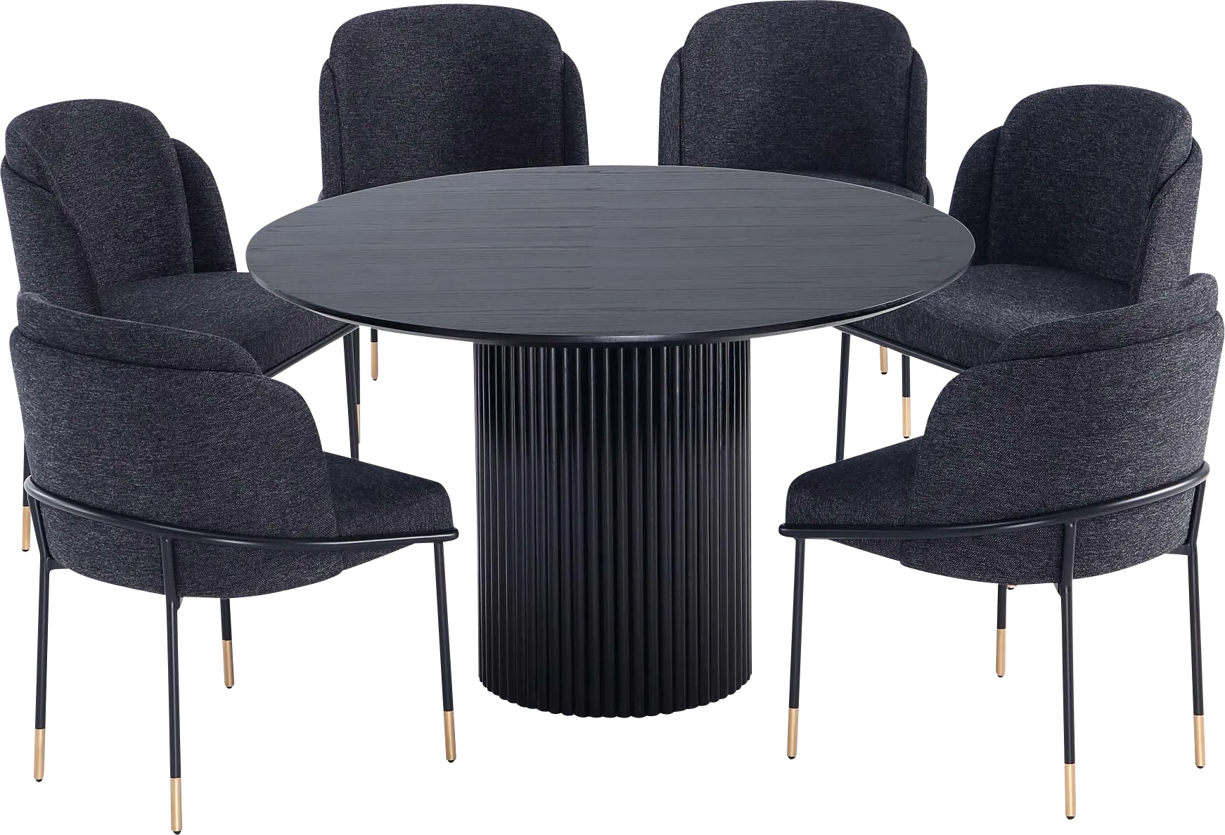Bermuda Black and Black 7 Pc Dining Table Set - Image 1
