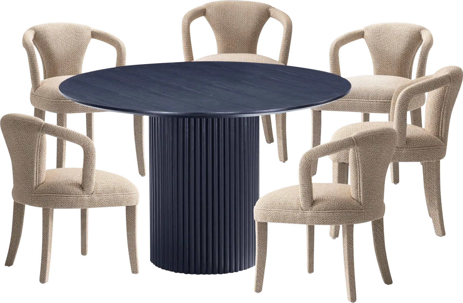 Enramada Black and Gold 7 Pc Dining Table Set - Thumbnail - Image 1