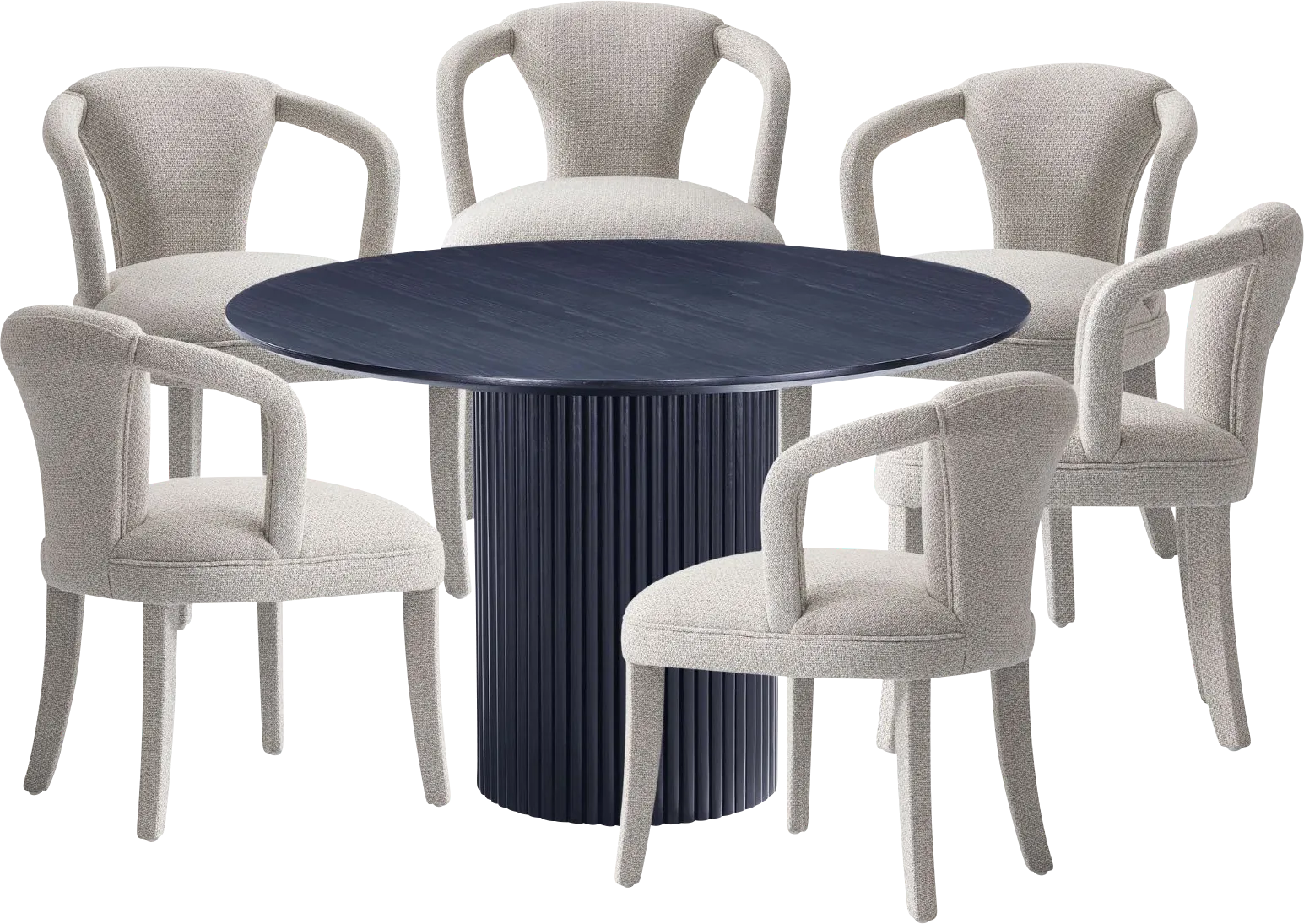 Enramada Black and Silver 7 Pc Dining Table Set - Image 1
