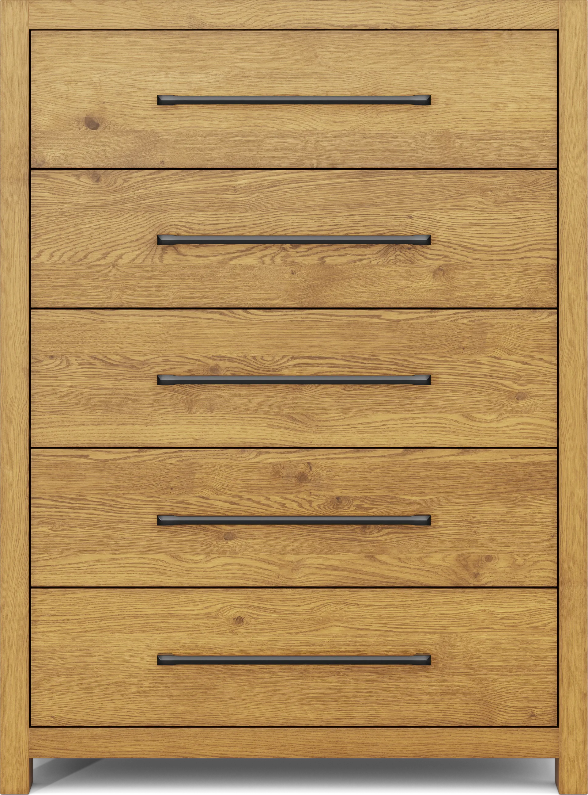 Ithaca Natural 5 Drawer Chest - Image 1