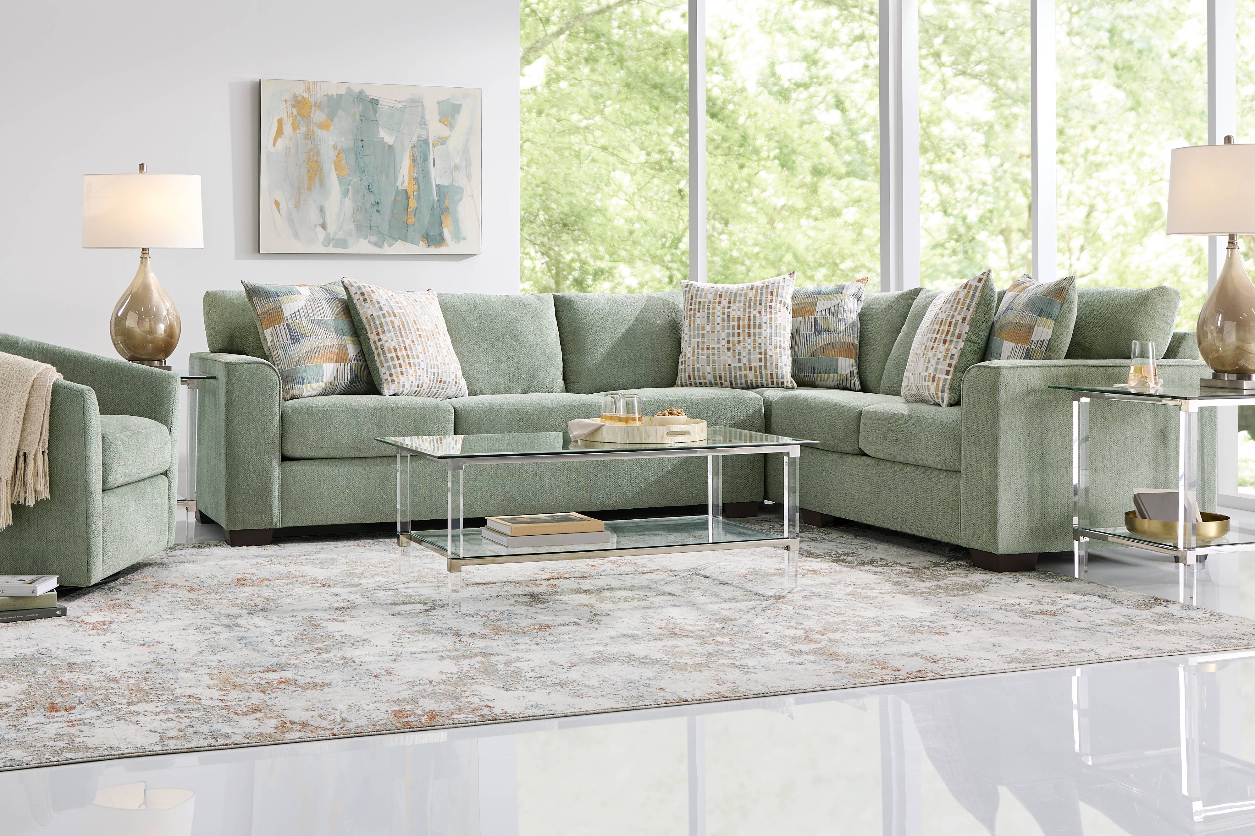 Delcrest Green 2 Pc Sectional - Thumbnail - Image 2