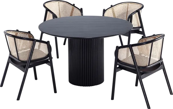 Arvern Black 5 Pc Dining Table Set