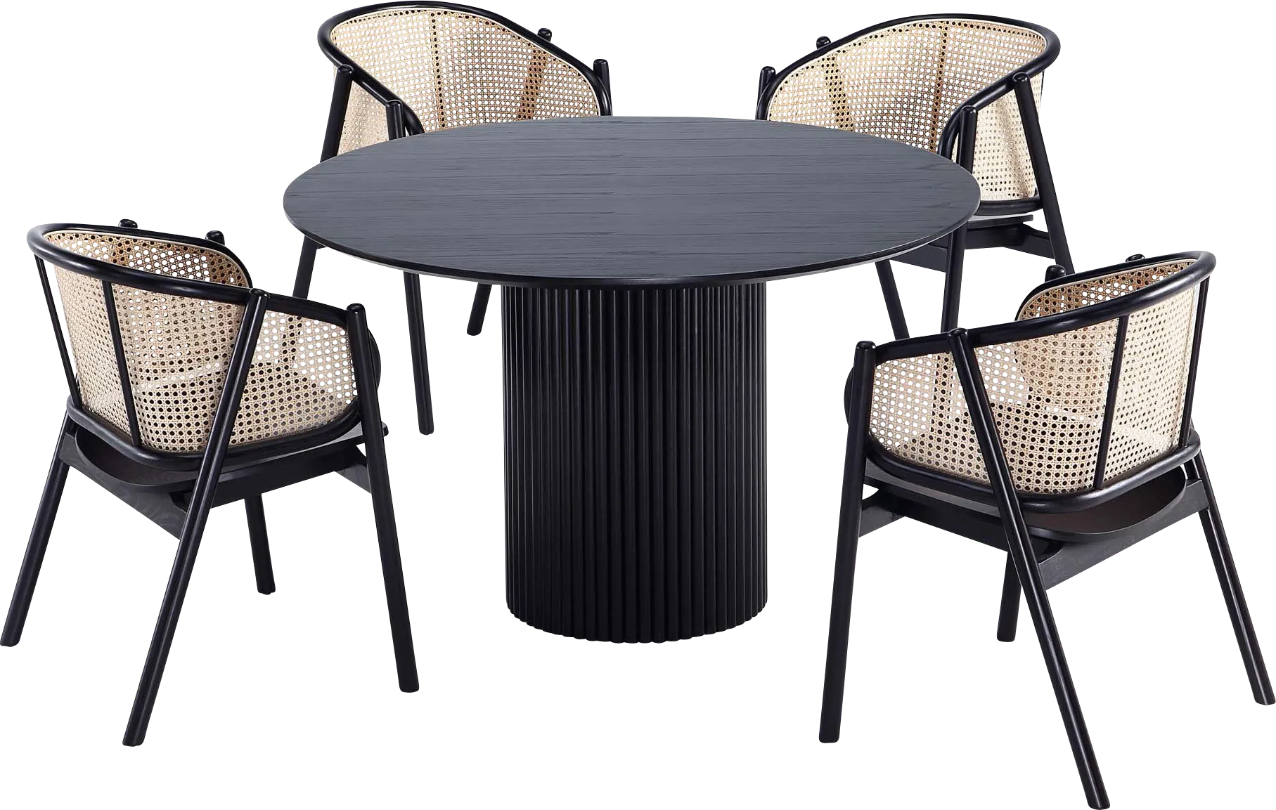 Arvern Black 5 Pc Dining Table Set - Image 1