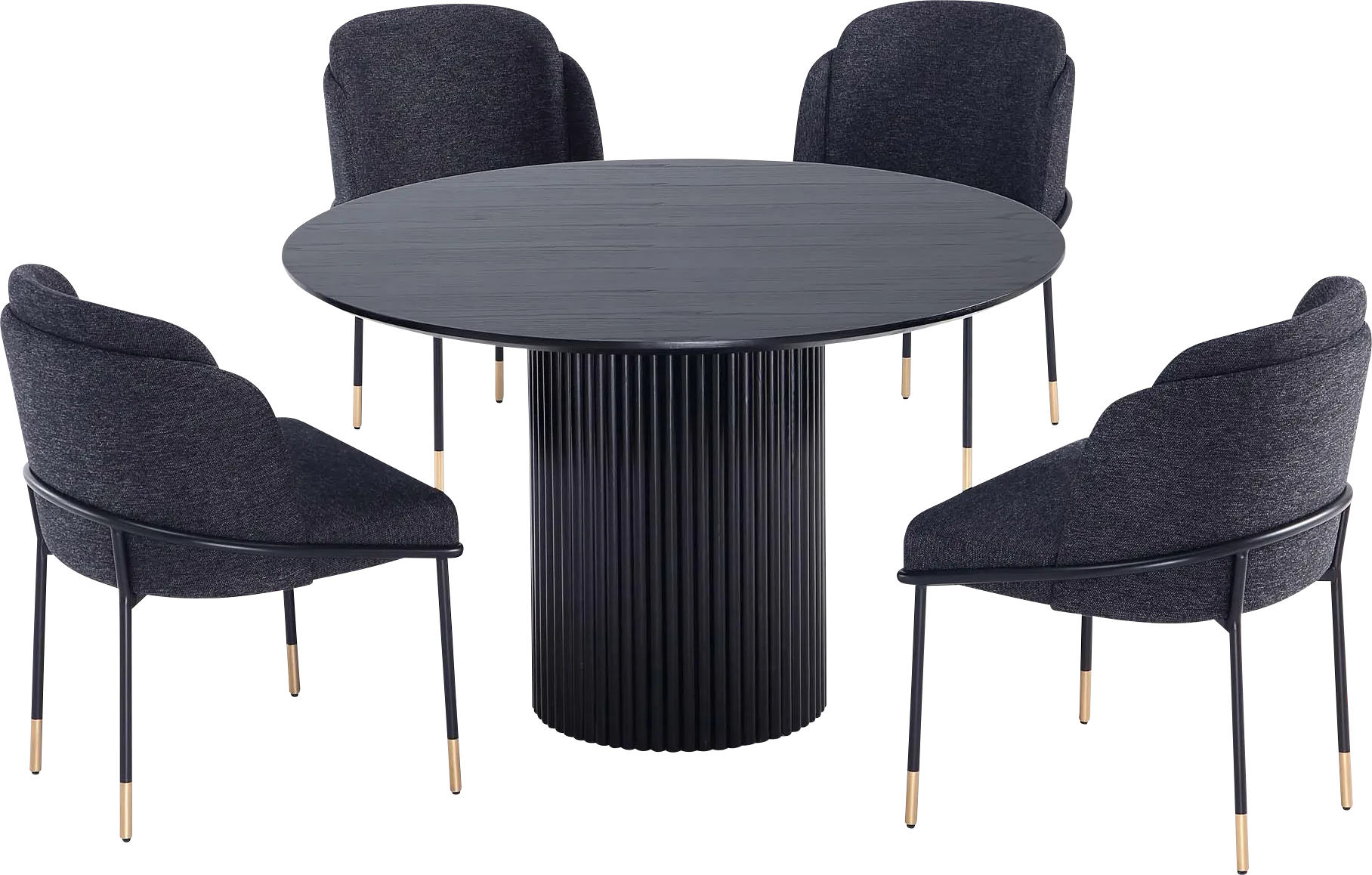 Bermunda Black and Black 5 Pc Dining Table Set - Thumbnail - Image 1