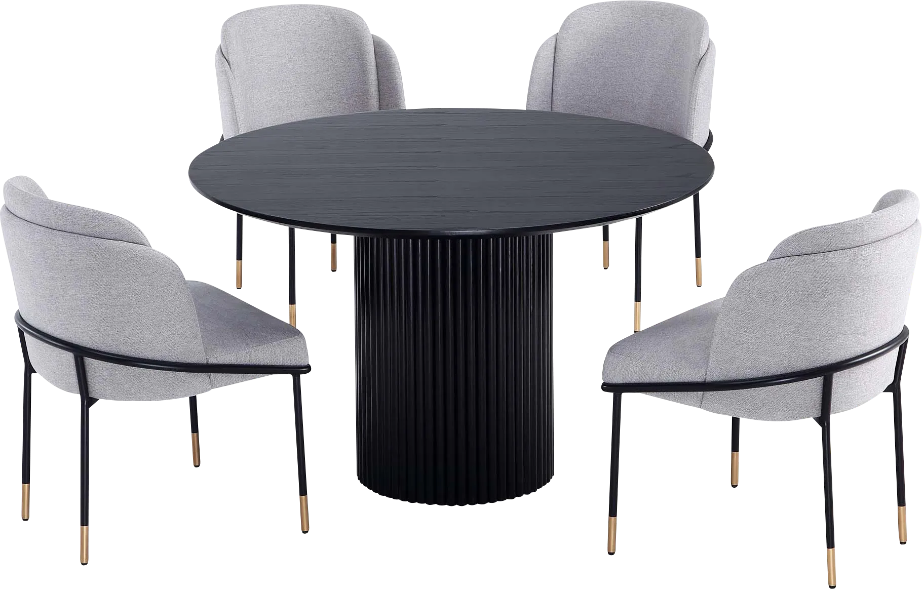 Bermunda Black and Gray 5 Pc Dining Table Set - Image 1