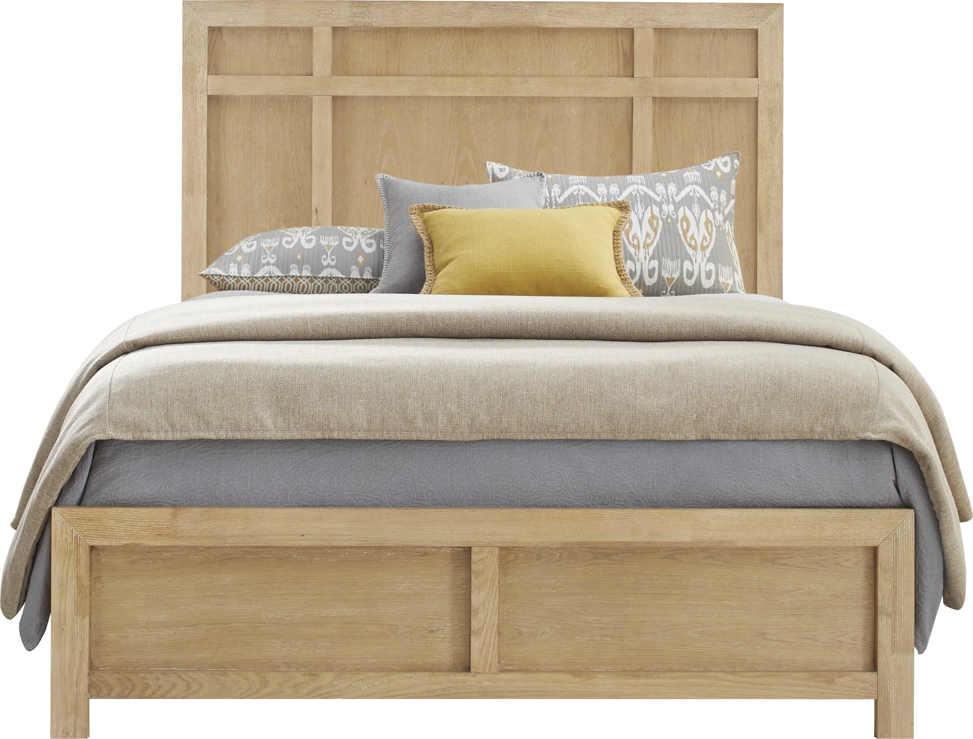 Woodley Natural 3 Pc King Panel Bed - Image 1