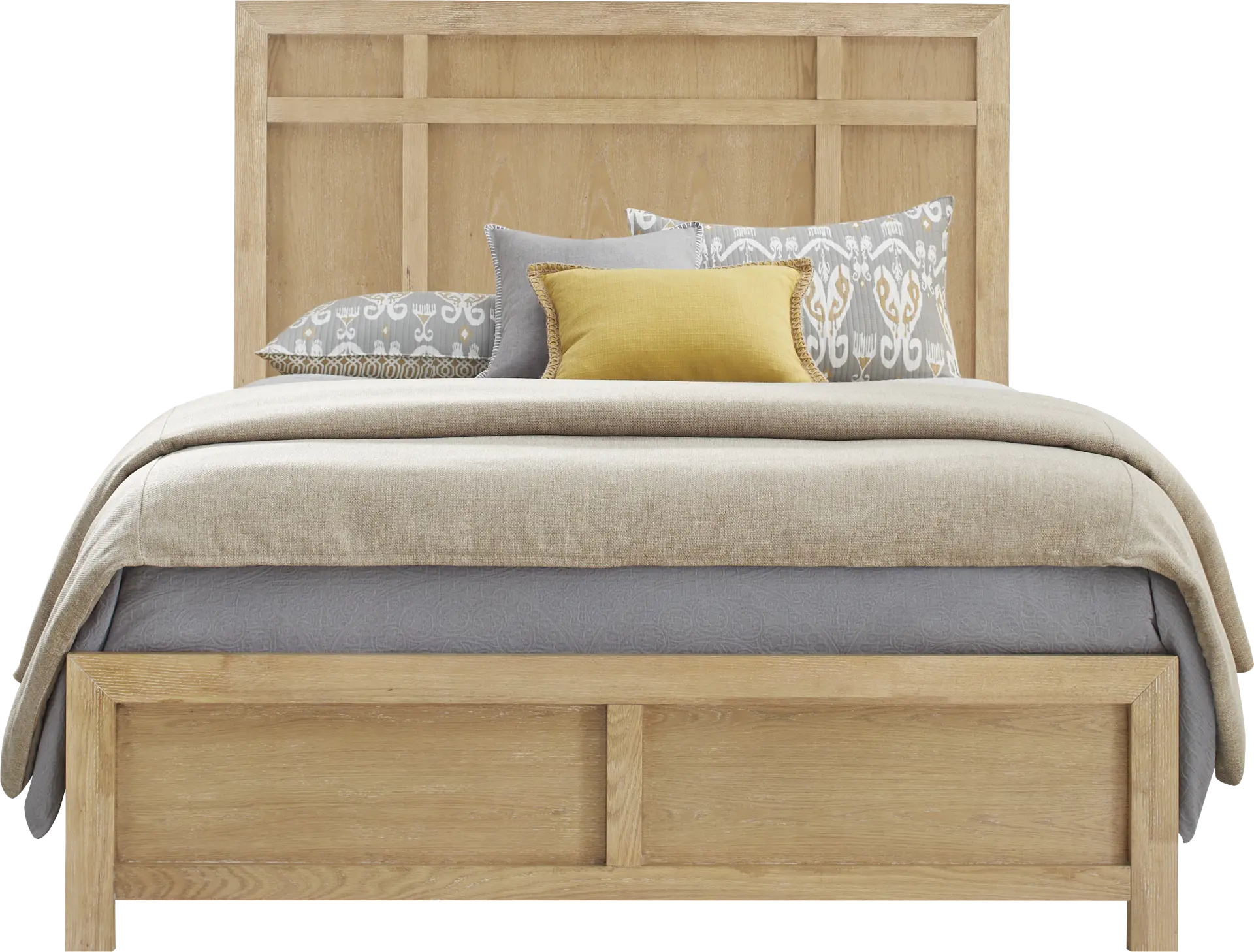 Woodley Natural 3 Pc Queen Panel Bed