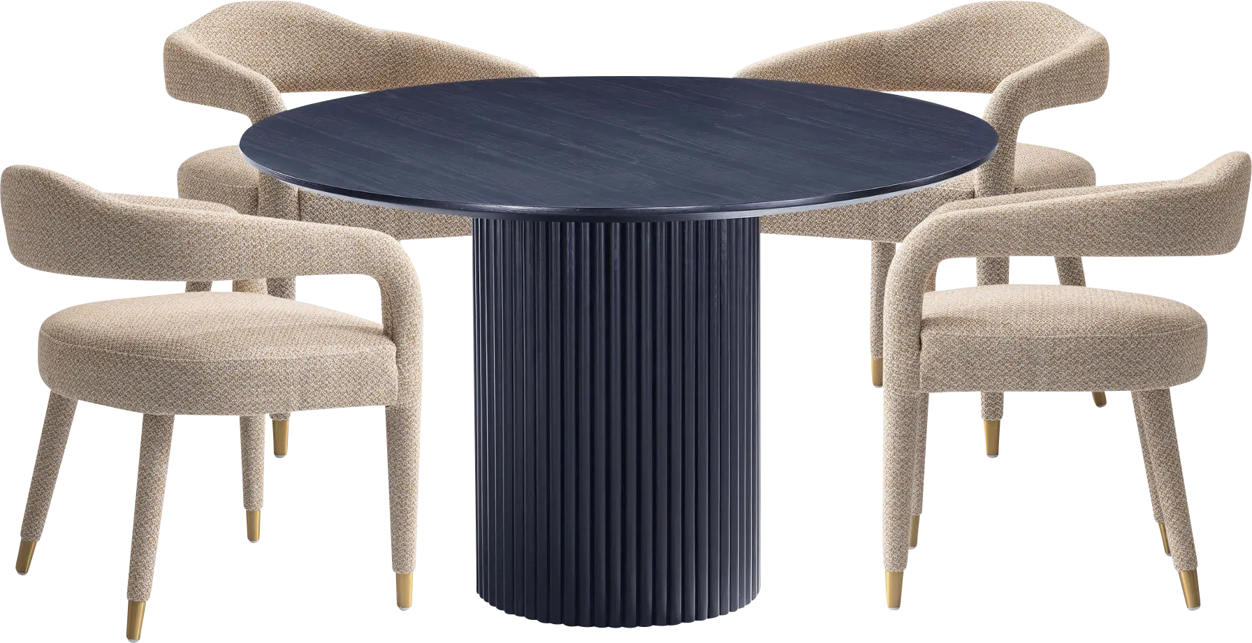 Barbette Black and Gold 5 Pc Dining Table Set