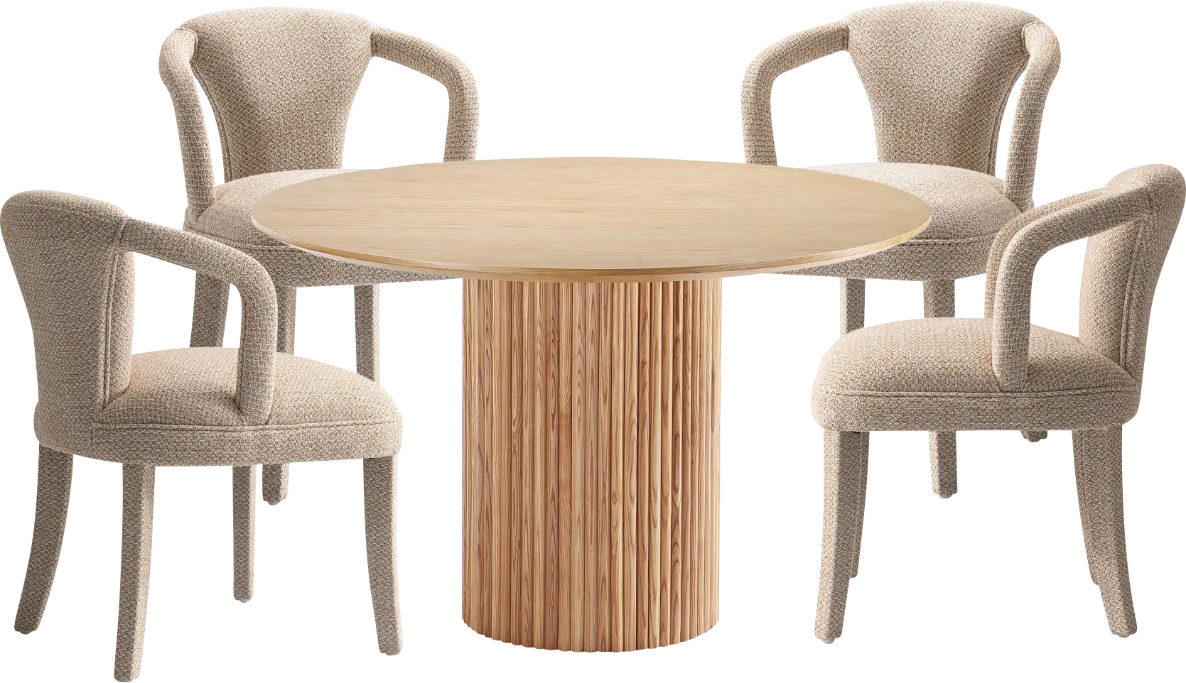 Enramada Natural and Gold 5 Pc Dining Table Set - Image 1
