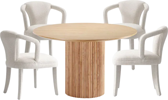 Enramada Natural and Ivory 5 Pc Dining Table Set