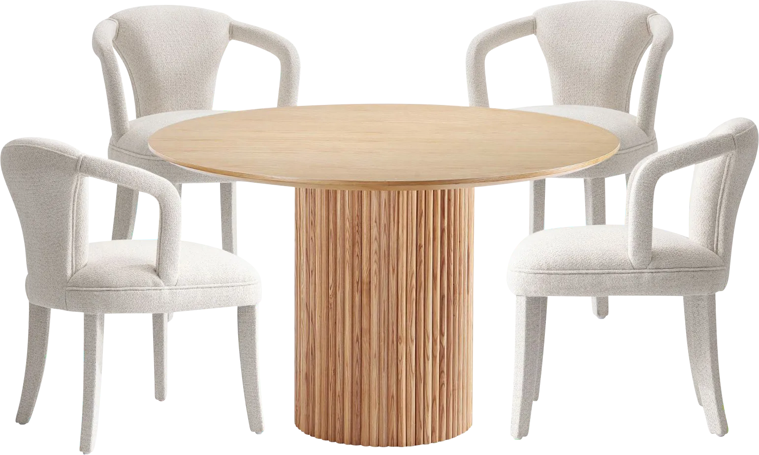 Enramada Natural and Ivory 5 Pc Dining Table Set - Image 1