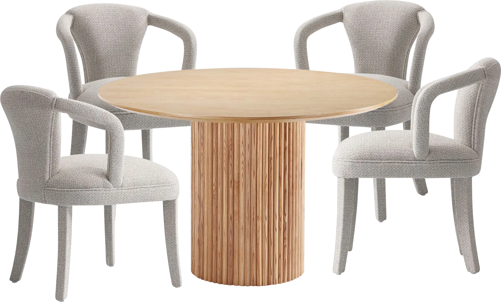 Enramada Natural and Silver 5 Pc Dining Table Set - Thumbnail - Image 1