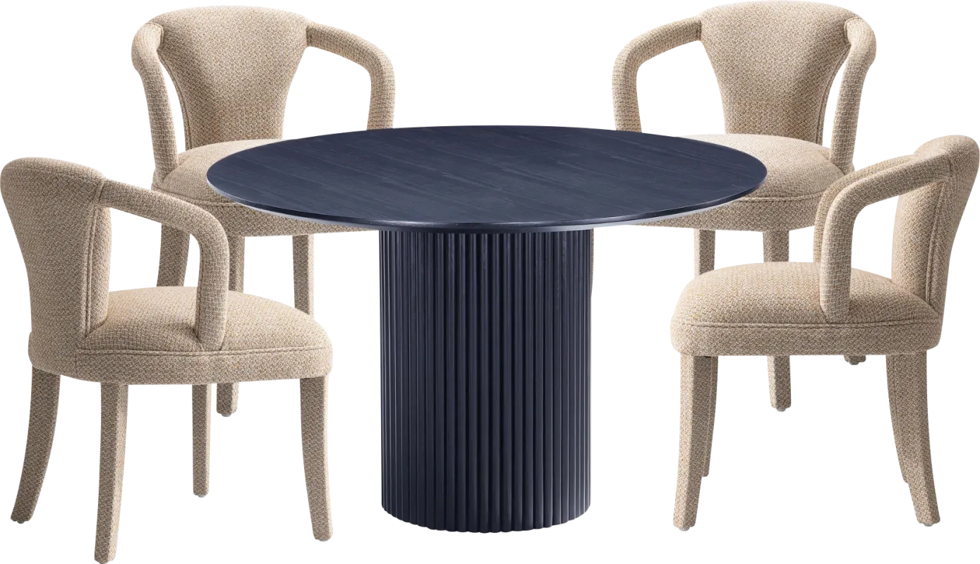 Enramada Black and Gold 5 Pc Dining Table Set