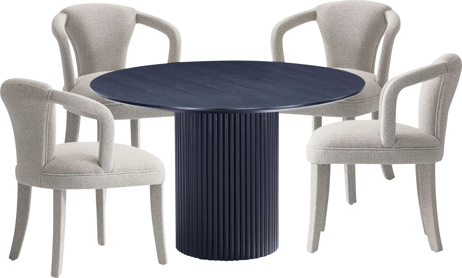 Enramada Black and Silver 5 Pc Dining Table Set - Thumbnail - Image 1