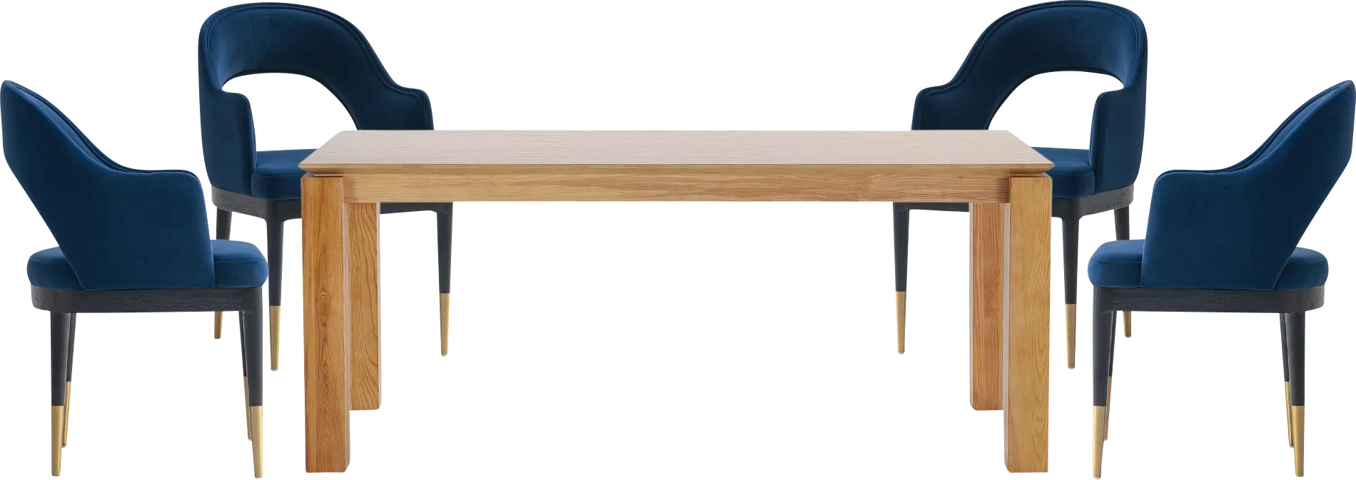 Fischbeck Natural and Blue 5 Pc Dining Table Set - Thumbnail - Image 1