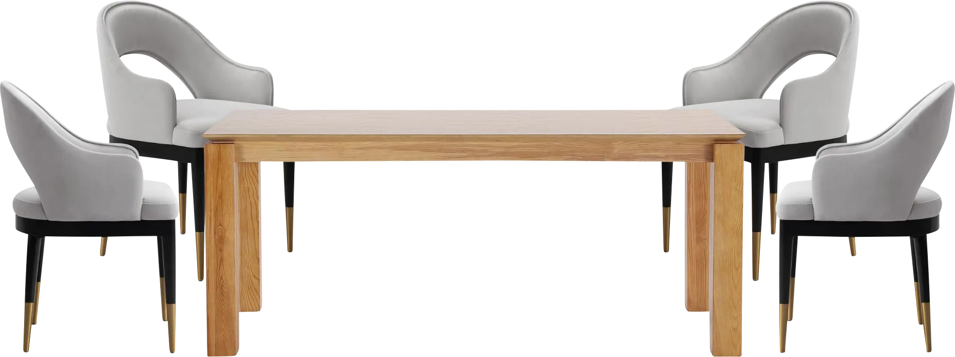 Fischbeck Natural and Light Gray 5 Pc Dining Table Set - Image 1