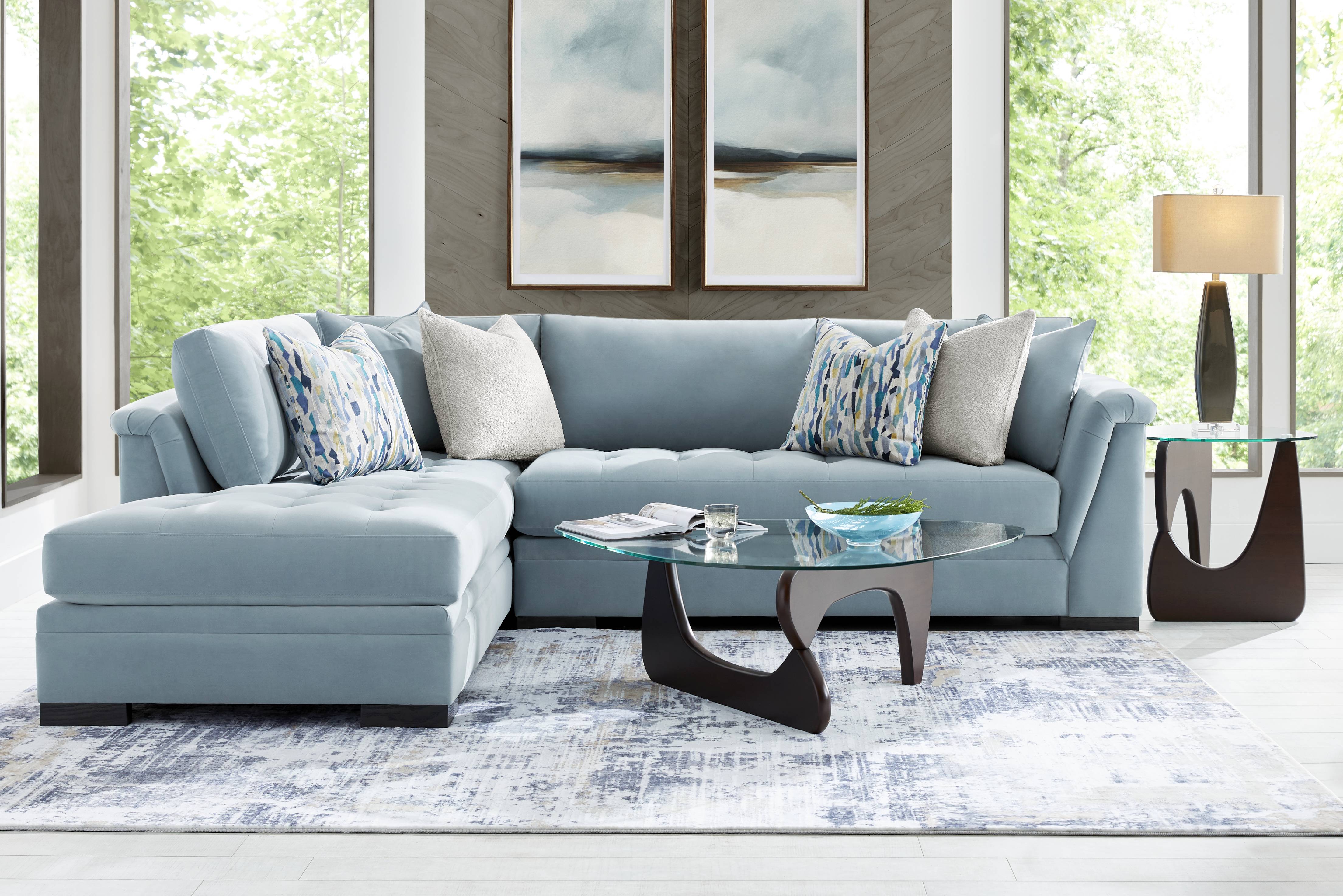 Harper Blue 2 Pc Sectional - Thumbnail - Image 2