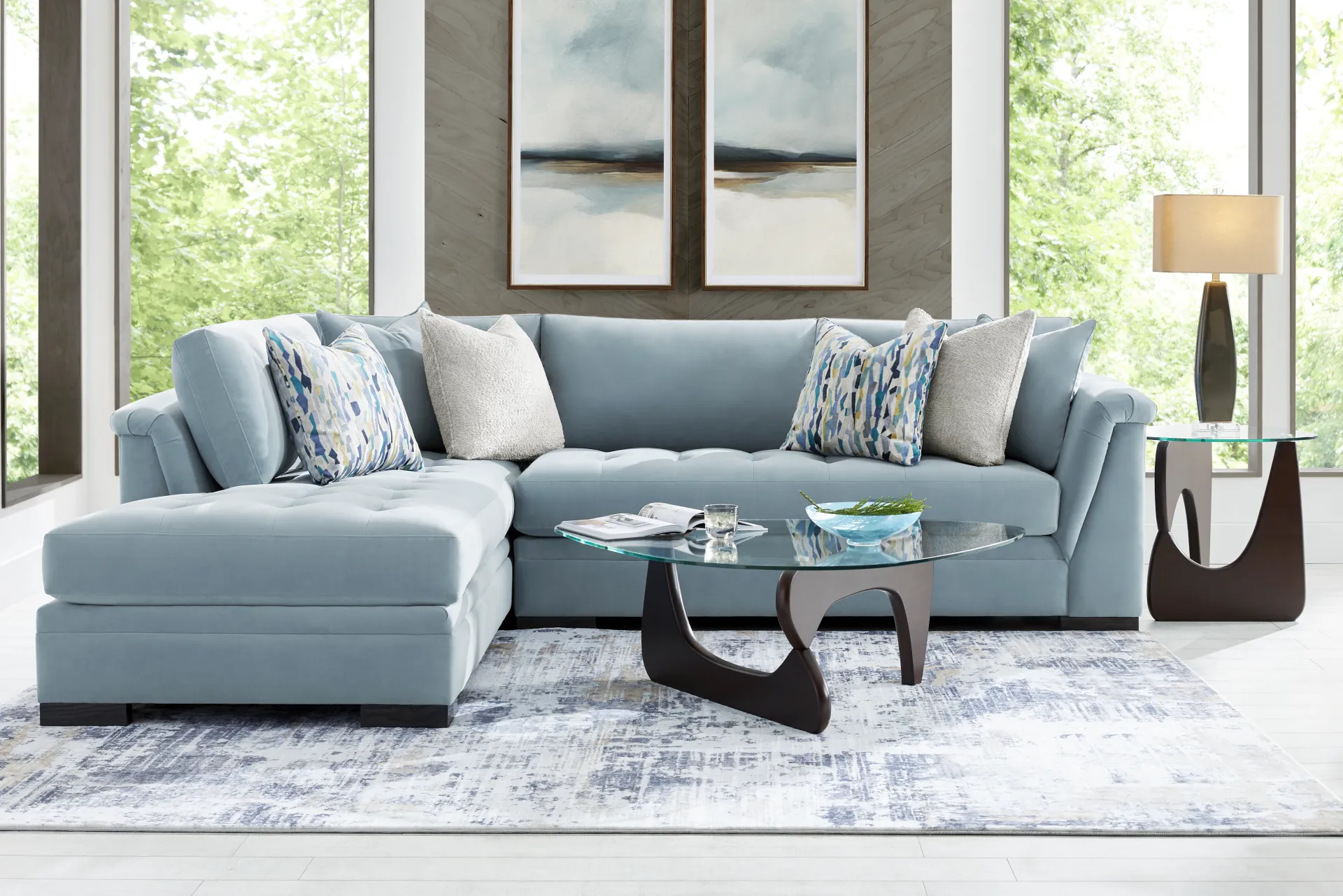 Harper Blue 2 Pc Sectional - Image 1