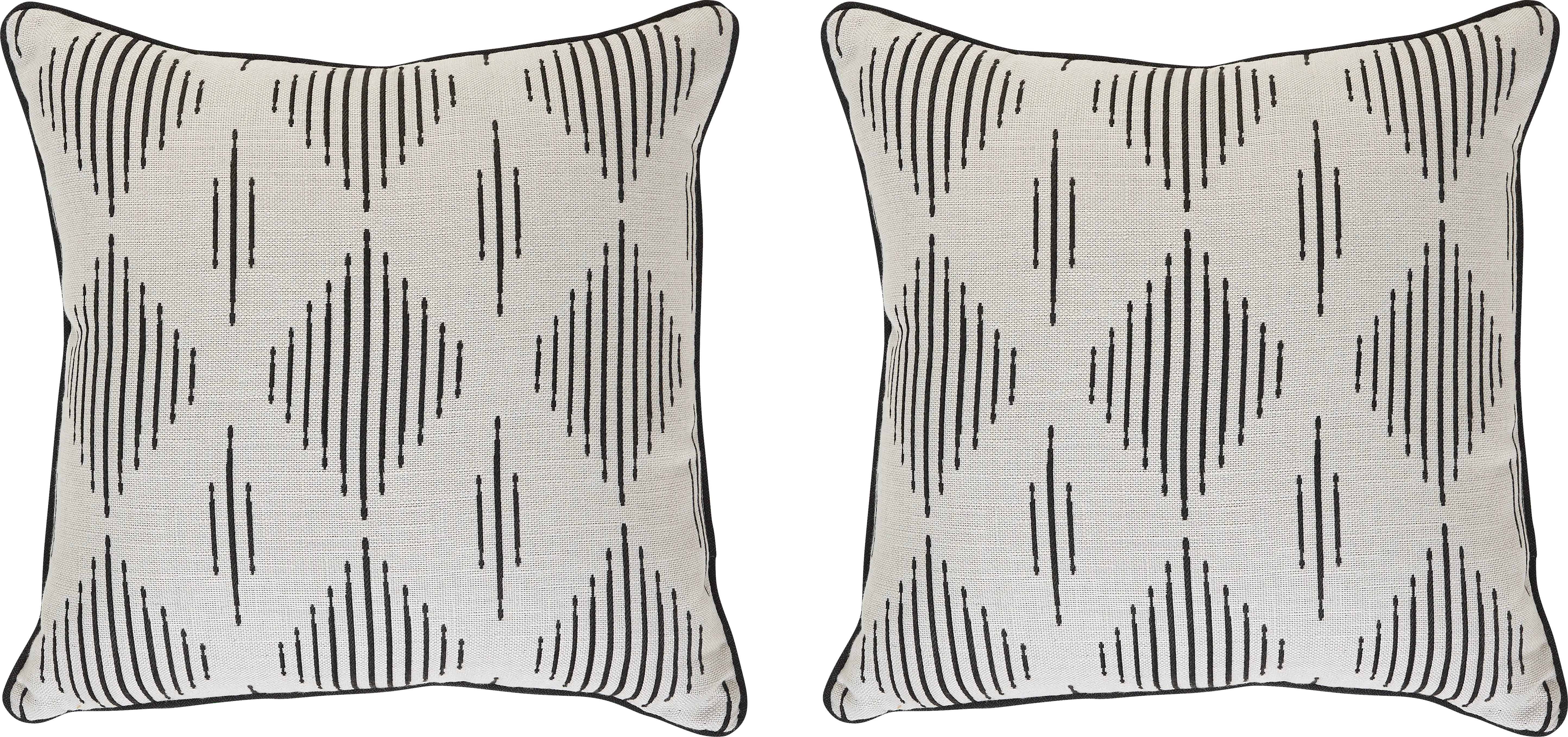 Spinner Diamond Onyx Indoor/Outdoor Pillow, Set of 2 - Thumbnail - Image 1