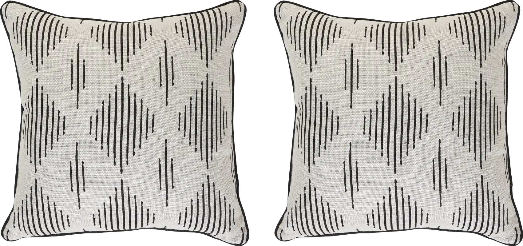 Spinner Diamond Onyx Indoor/Outdoor Pillow, Set of 2