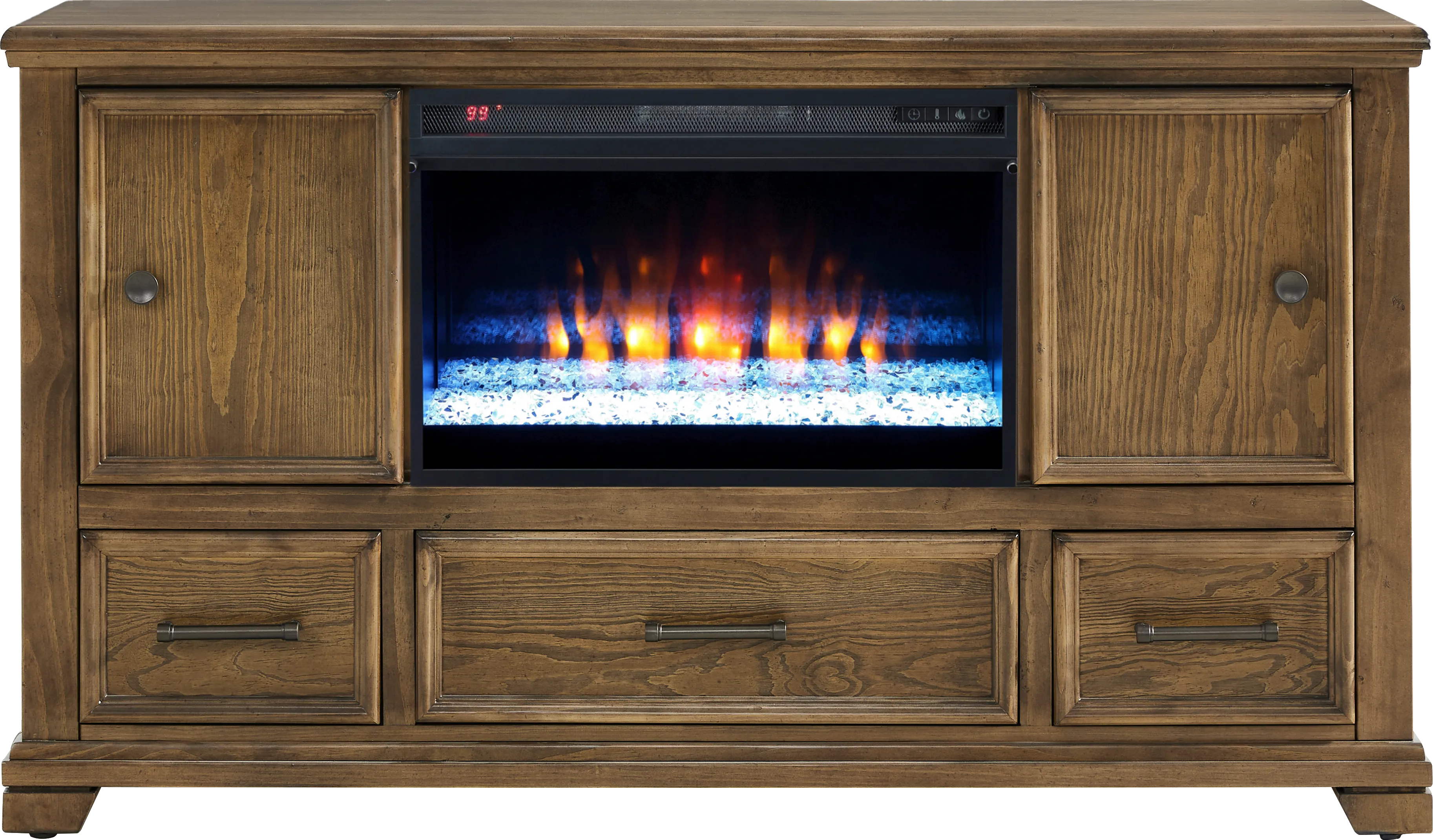 Canyon River Saddle 61 in. Console with Electric Fireplace - Thumbnail - Image 1