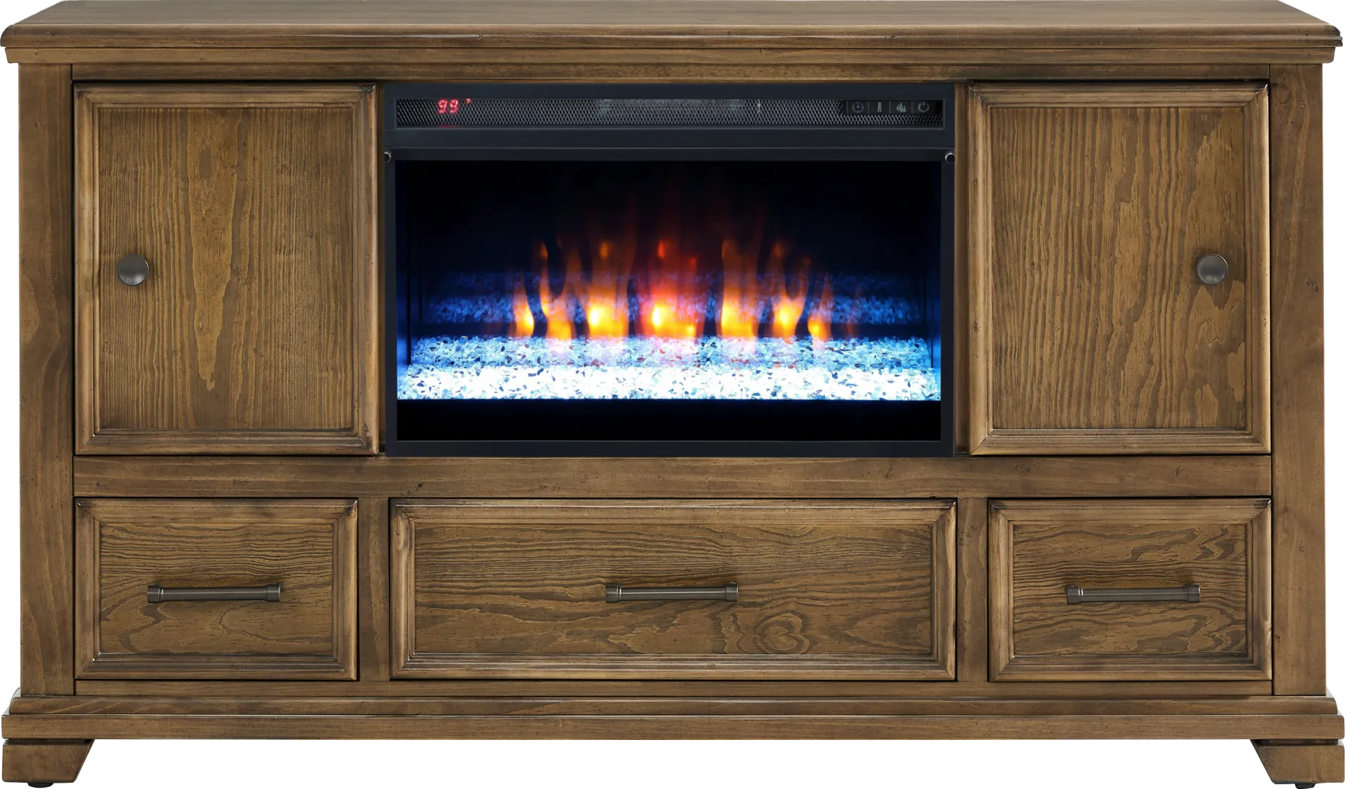 Canyon River Saddle 61 in. Console with Electric Fireplace - Image 1