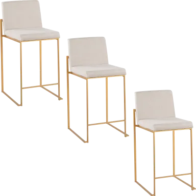 Leserna I Beige Counter Height Stool, Set of 3