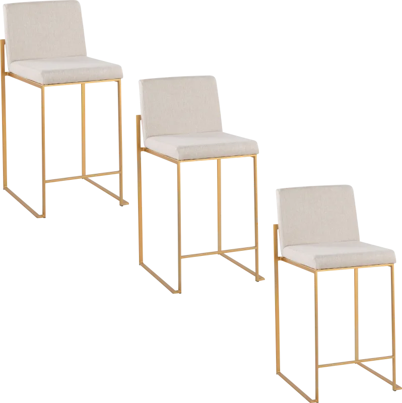 Leserna I Beige Counter Height Stool, Set of 3