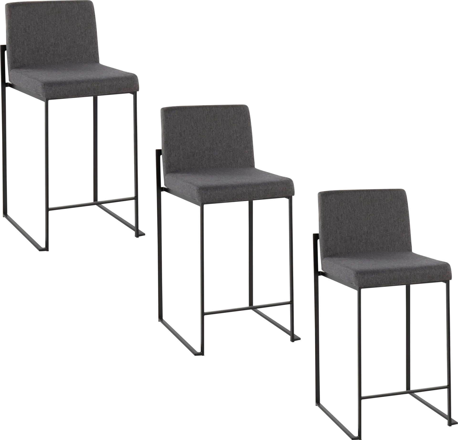 Leserna III Charcoal Counter Height Stool, Set of 3 - Image 1