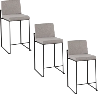 Leserna II Gray Counter Height Stool, Set of 3