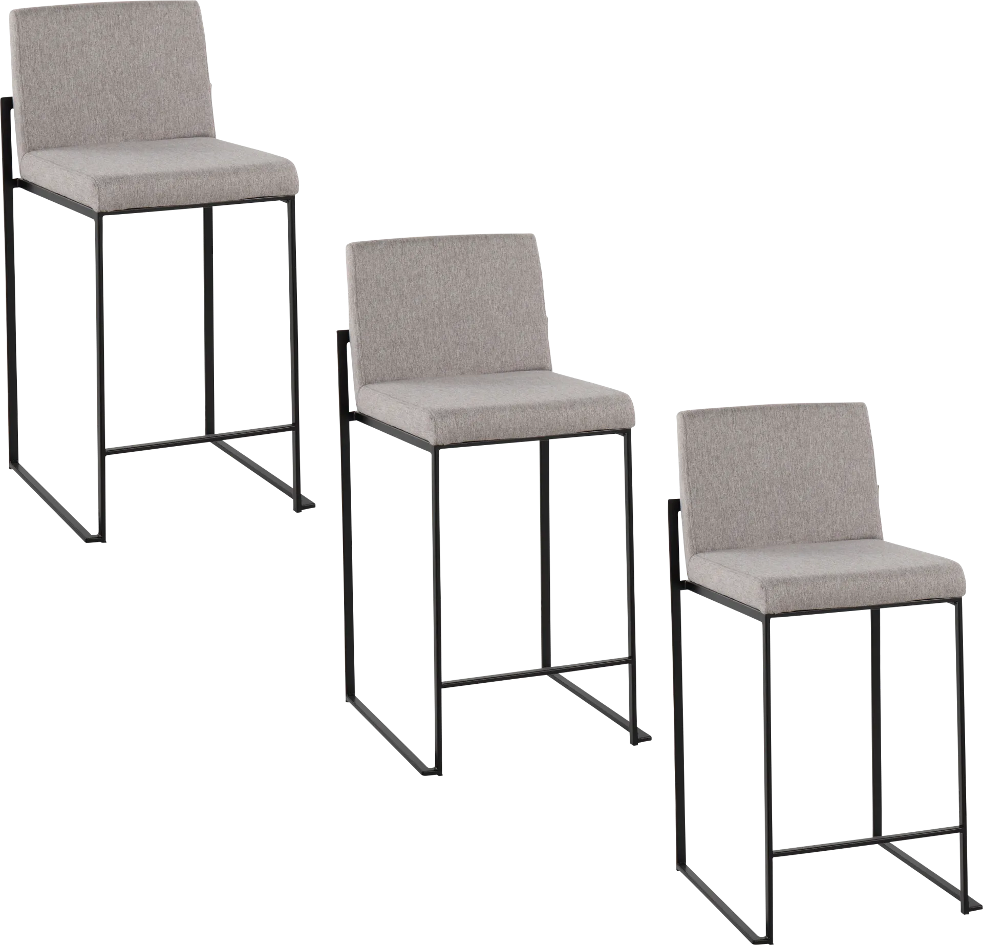 Leserna II Gray Counter Height Stool, Set of 3 - Image 1