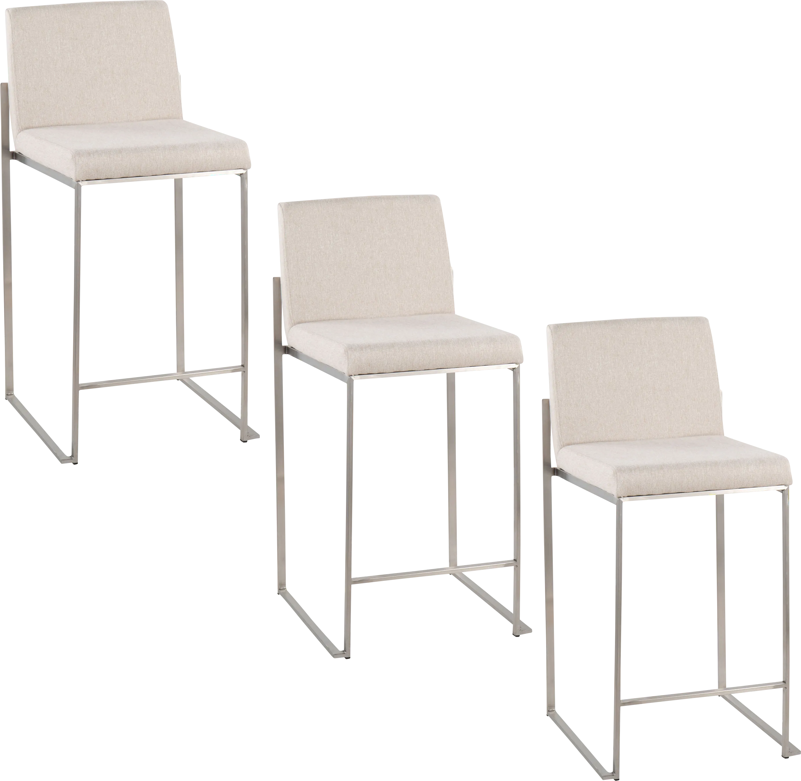 Leserna V Beige Counter Height Stool, Set of 3 - Thumbnail - Image 1