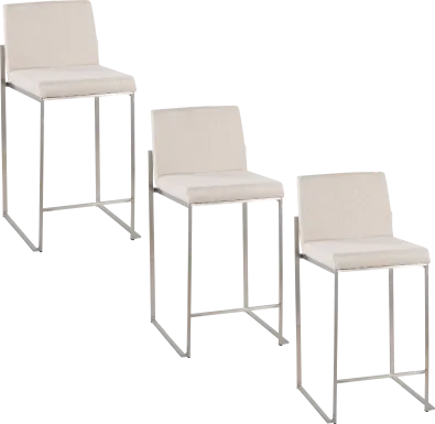 Leserna V Beige Counter Height Stool, Set of 3